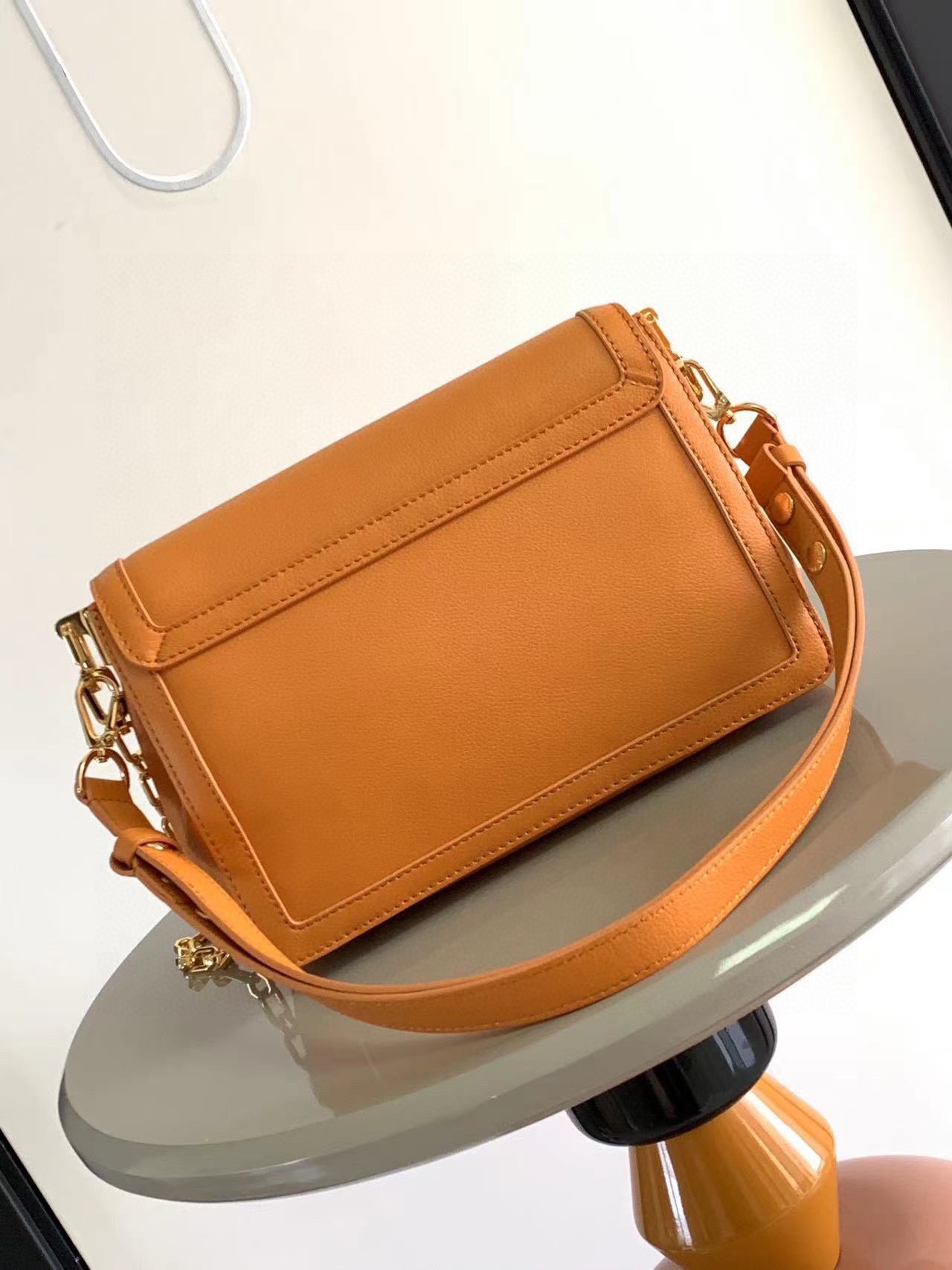 Louis Vuitton M25048 Dauphine Soft MM Calfskin Orange