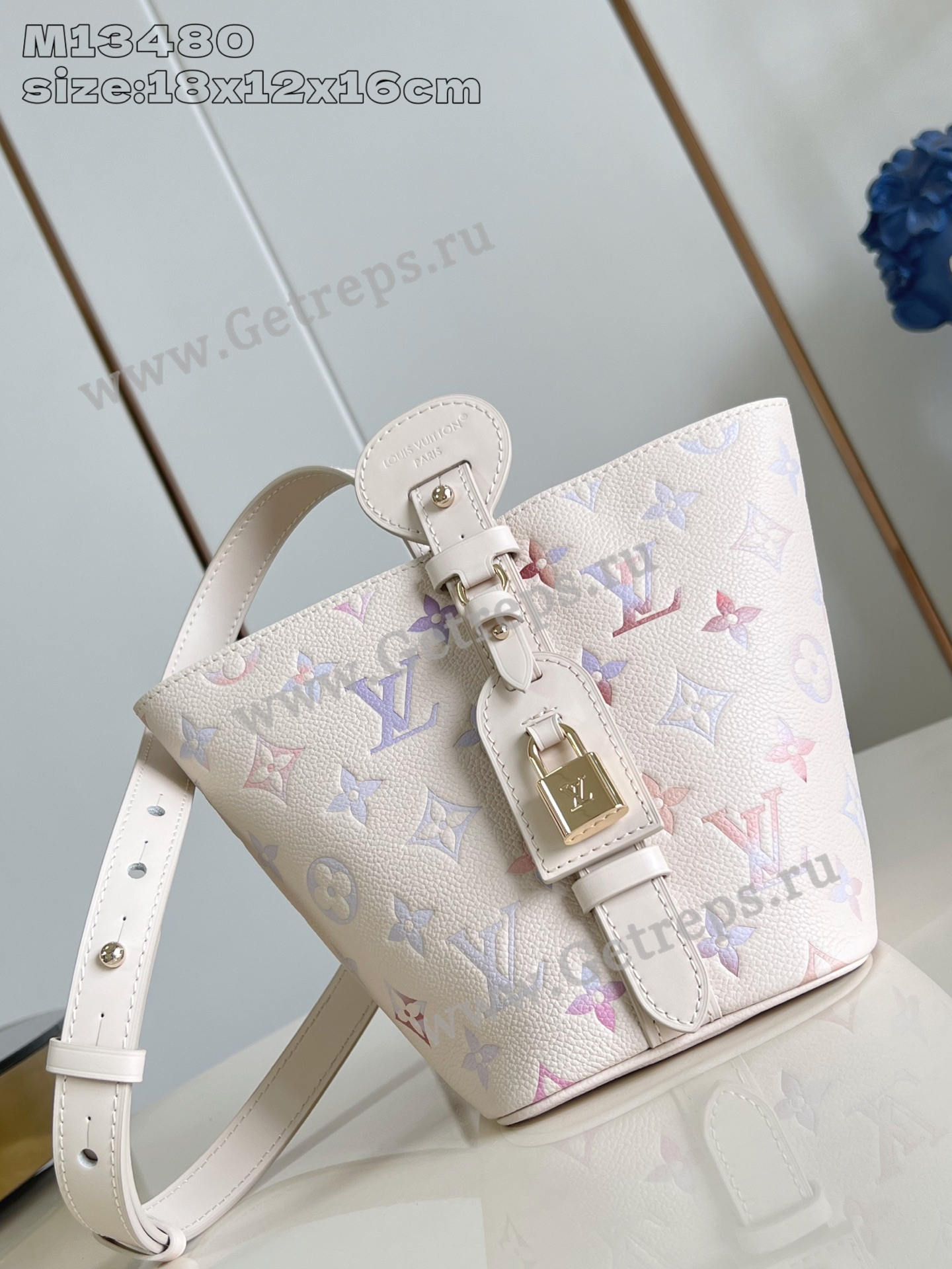 Louis Vuitton M25673 All In BB Embossed grained cowhide leather Dream Beige