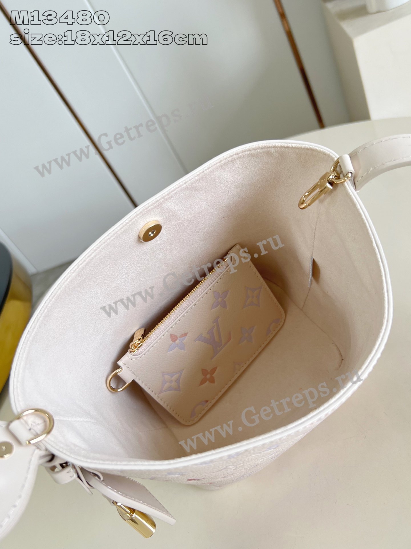 Louis Vuitton M25673 All In BB Embossed grained cowhide leather Dream Beige