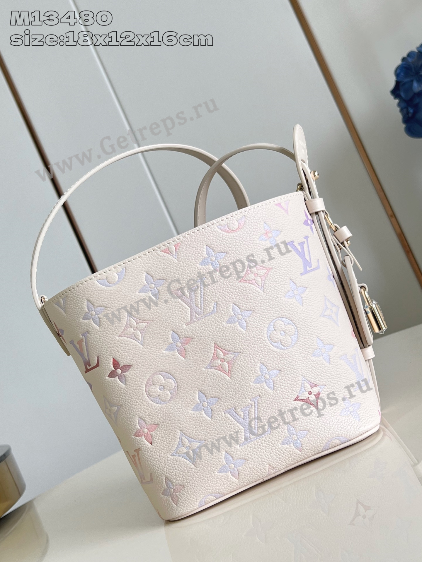 Louis Vuitton M25673 All In BB Embossed grained cowhide leather Dream Beige