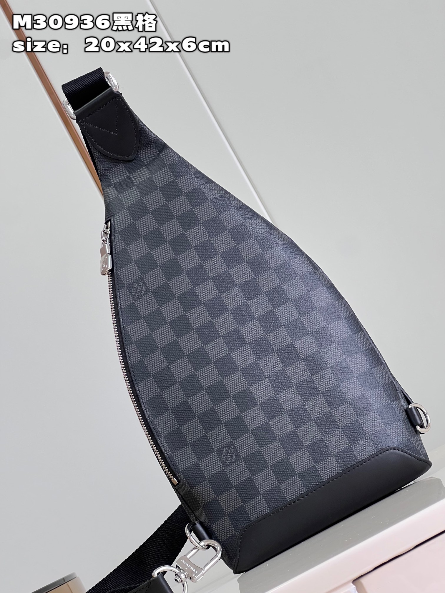 Louis Vuitton M30936 Duo Slingbag Black Monogram coated canvas and Taiga Cowhide Leather