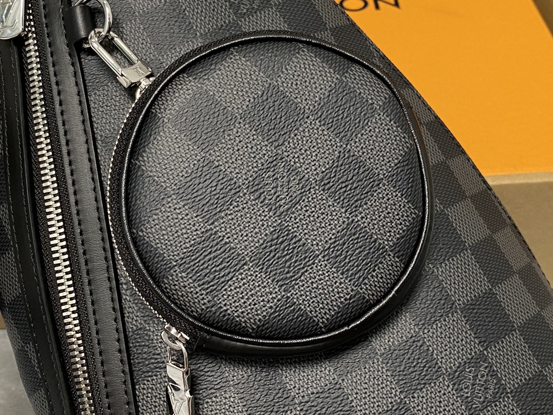 Louis Vuitton M30936 Duo Slingbag Black Monogram coated canvas and Taiga Cowhide Leather