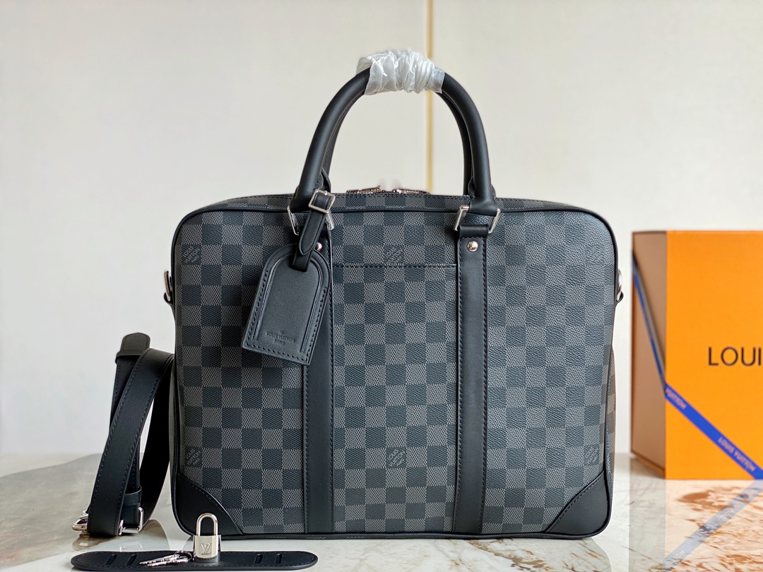 Louis Vuitton M40445 Porte-Documents Voyage PM Damier Graphite coated canvas