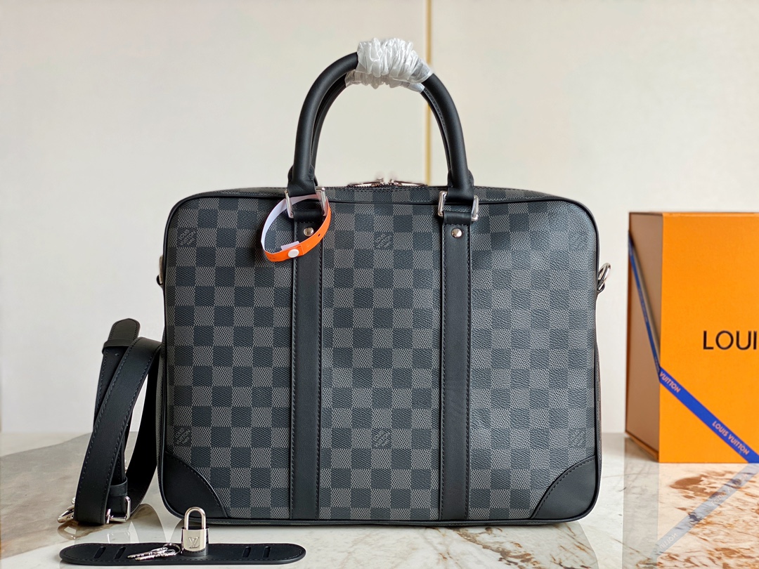 Louis Vuitton M40445 Porte-Documents Voyage PM Damier Graphite coated canvas