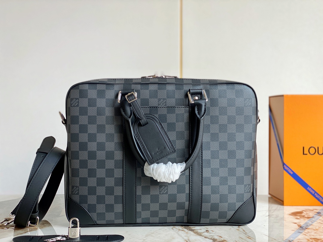 Louis Vuitton M40445 Porte-Documents Voyage PM Damier Graphite coated canvas