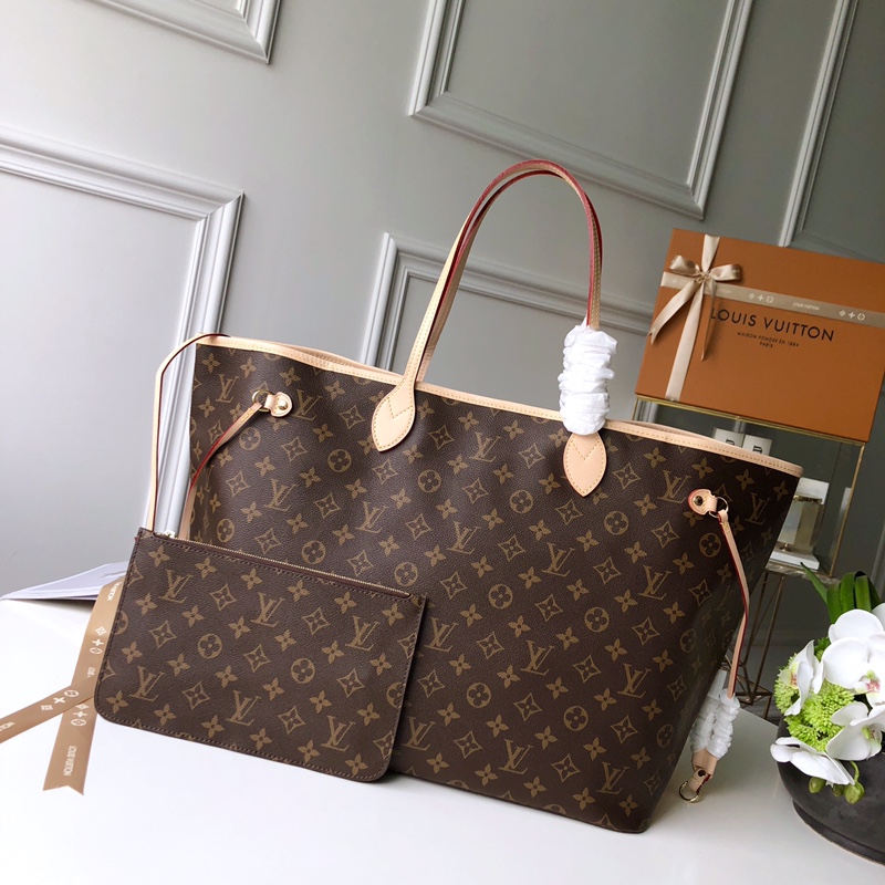 Louis Vuitton M40990 Neverfull GM Monogram Coated Canvas Beige