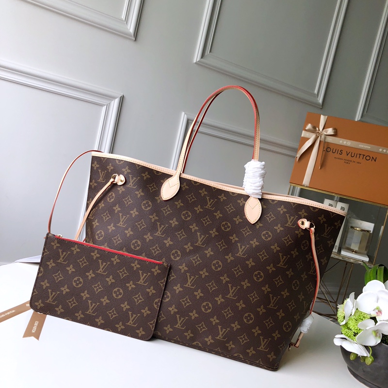 Louis Vuitton M41180 Neverfull GM Monogram Coated Canvas Cherry