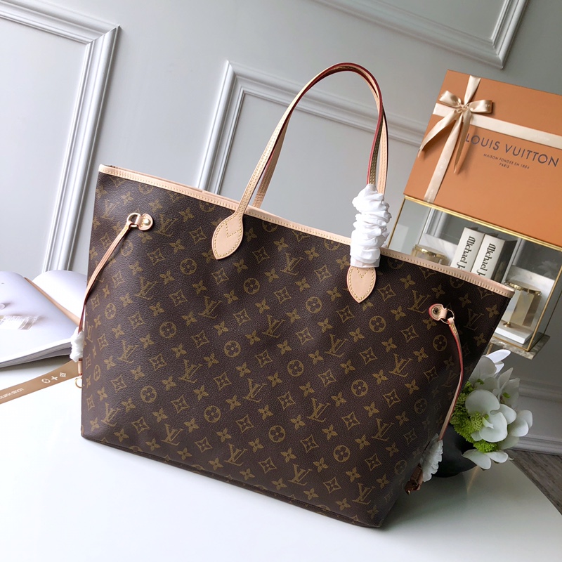 Louis Vuitton M41180 Neverfull GM Monogram Coated Canvas Peony