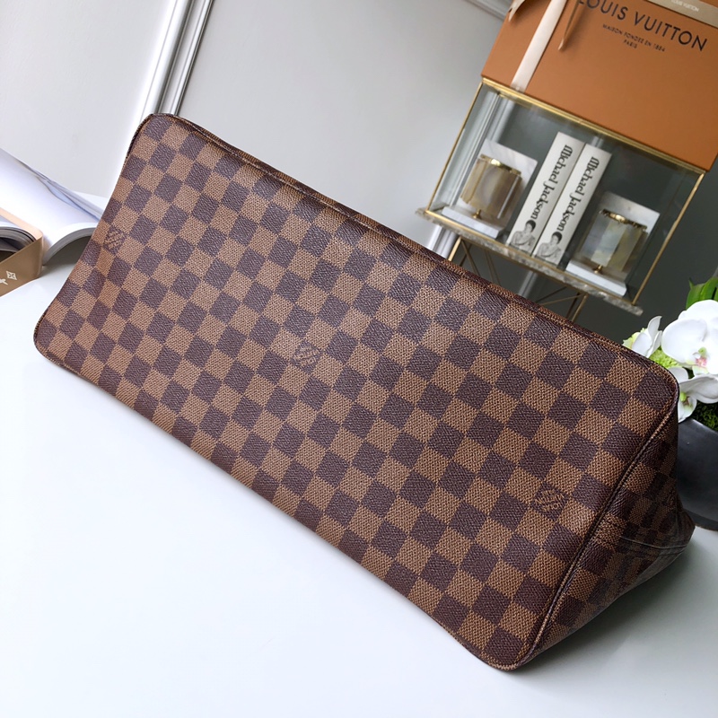 Louis Vuitton M41357 Neverfull GM Damier Ebene Coated Canvas Cerise Red