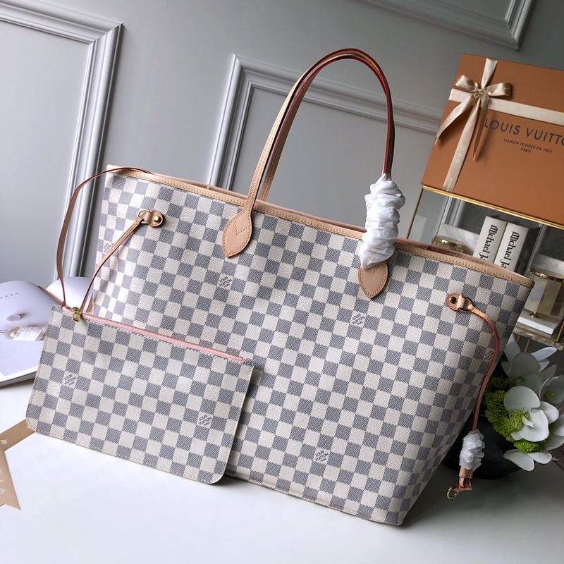 Louis Vuitton M41604 Neverfull GM Damier Azur coated canvas Rose