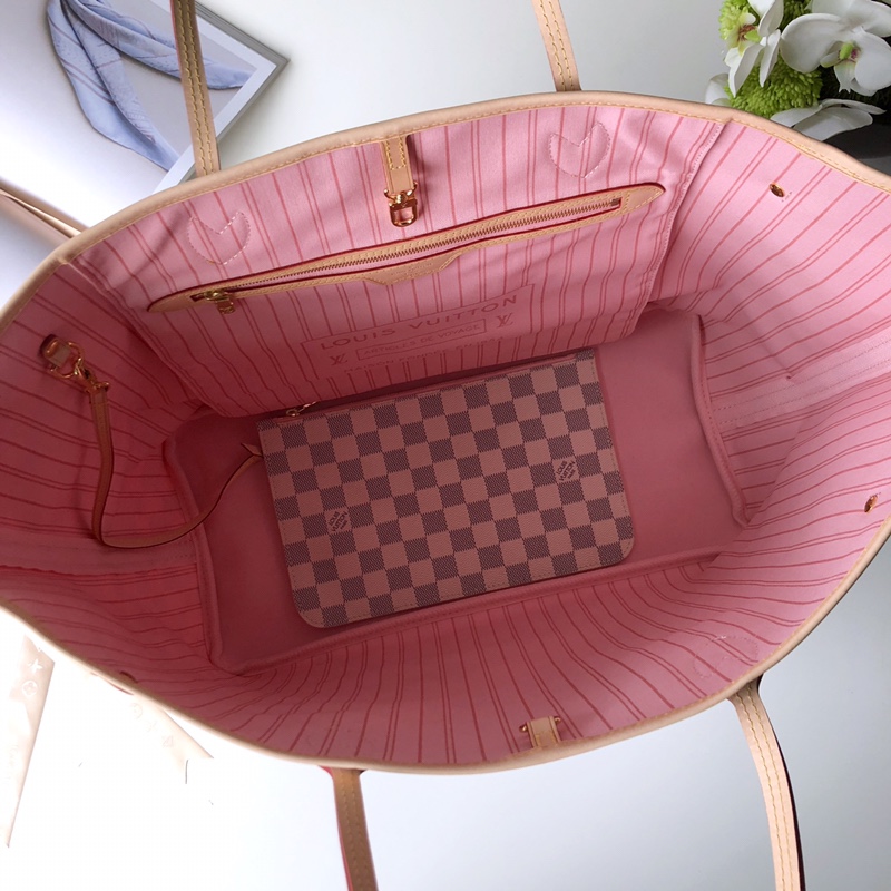 Louis Vuitton M41604 Neverfull GM Damier Azur coated canvas Rose