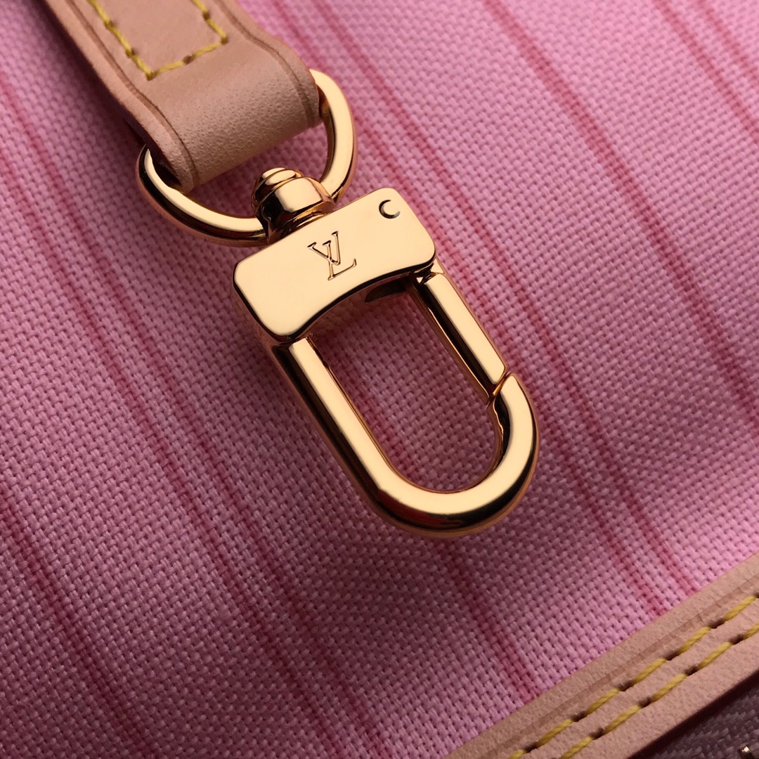 Louis Vuitton M41605 Neverfull MM Damier Azur Coated Canvas Rose