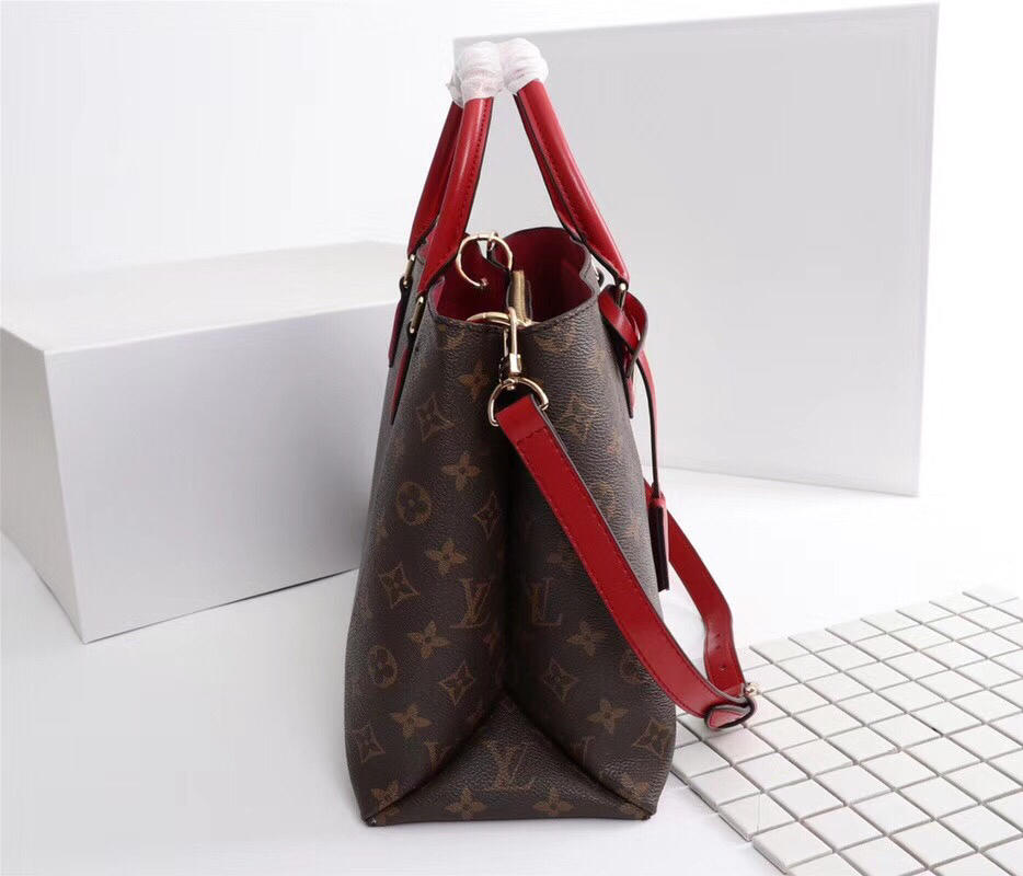 Louis Vuitton M43553 Flower Tote Monogram Coated Canvas Red