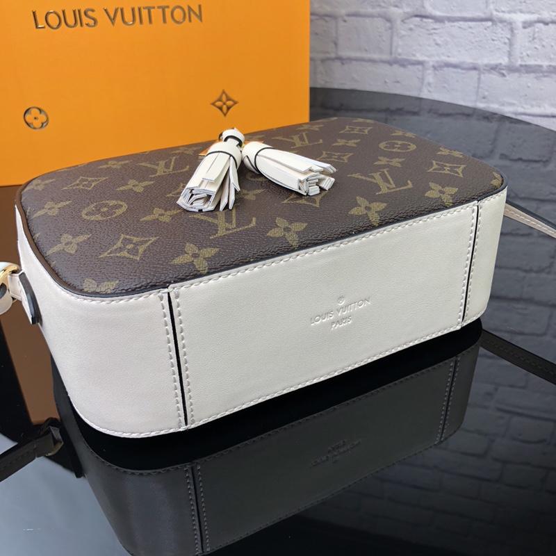 Louis Vuitton M43559 Saintonge Monogram Coated Canvas and Smooth Calfskin Leather White