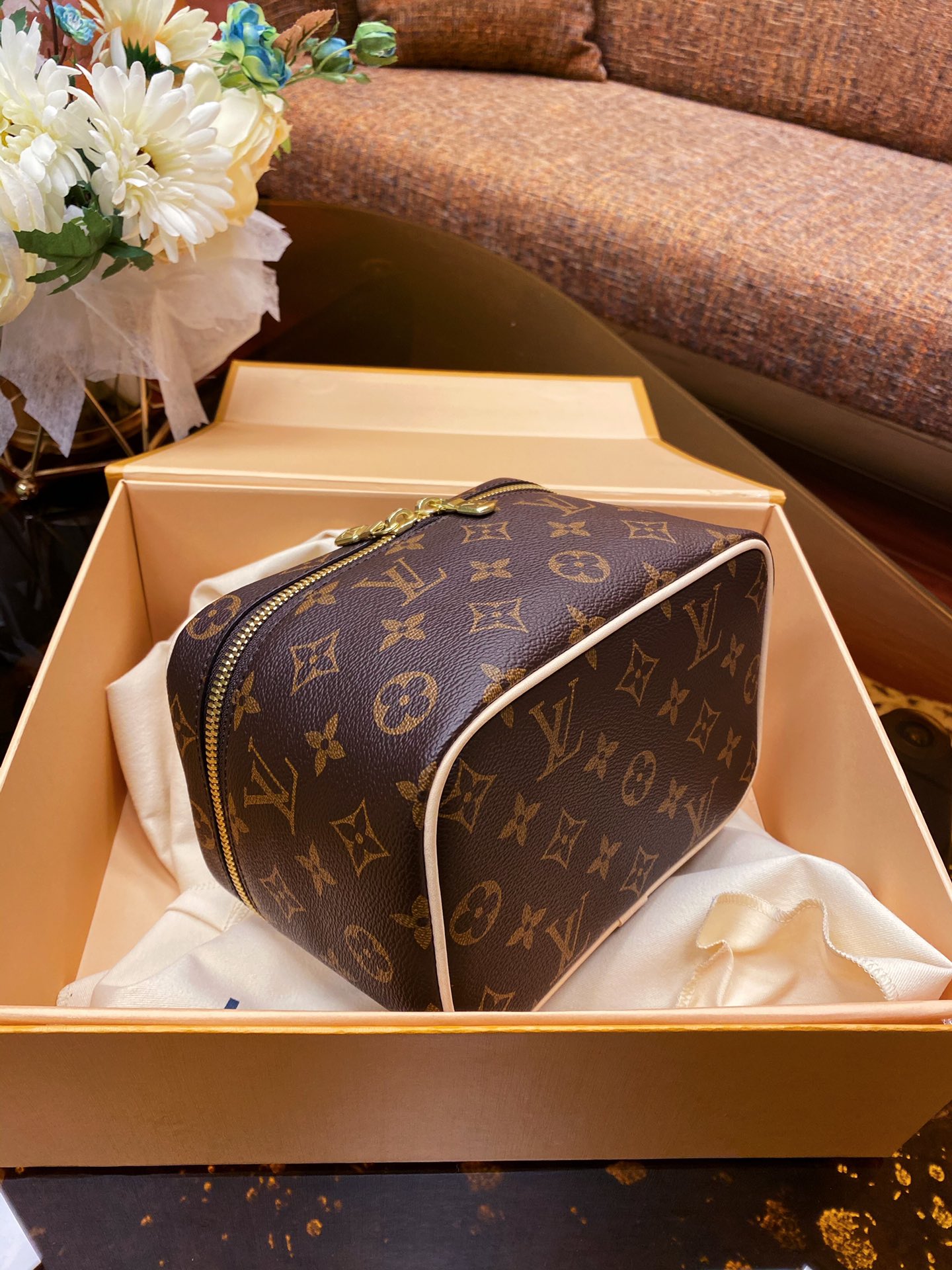 Louis Vuitton M44495 Nice Mini Beauty Case and Monogram Reverse Coated Canvas