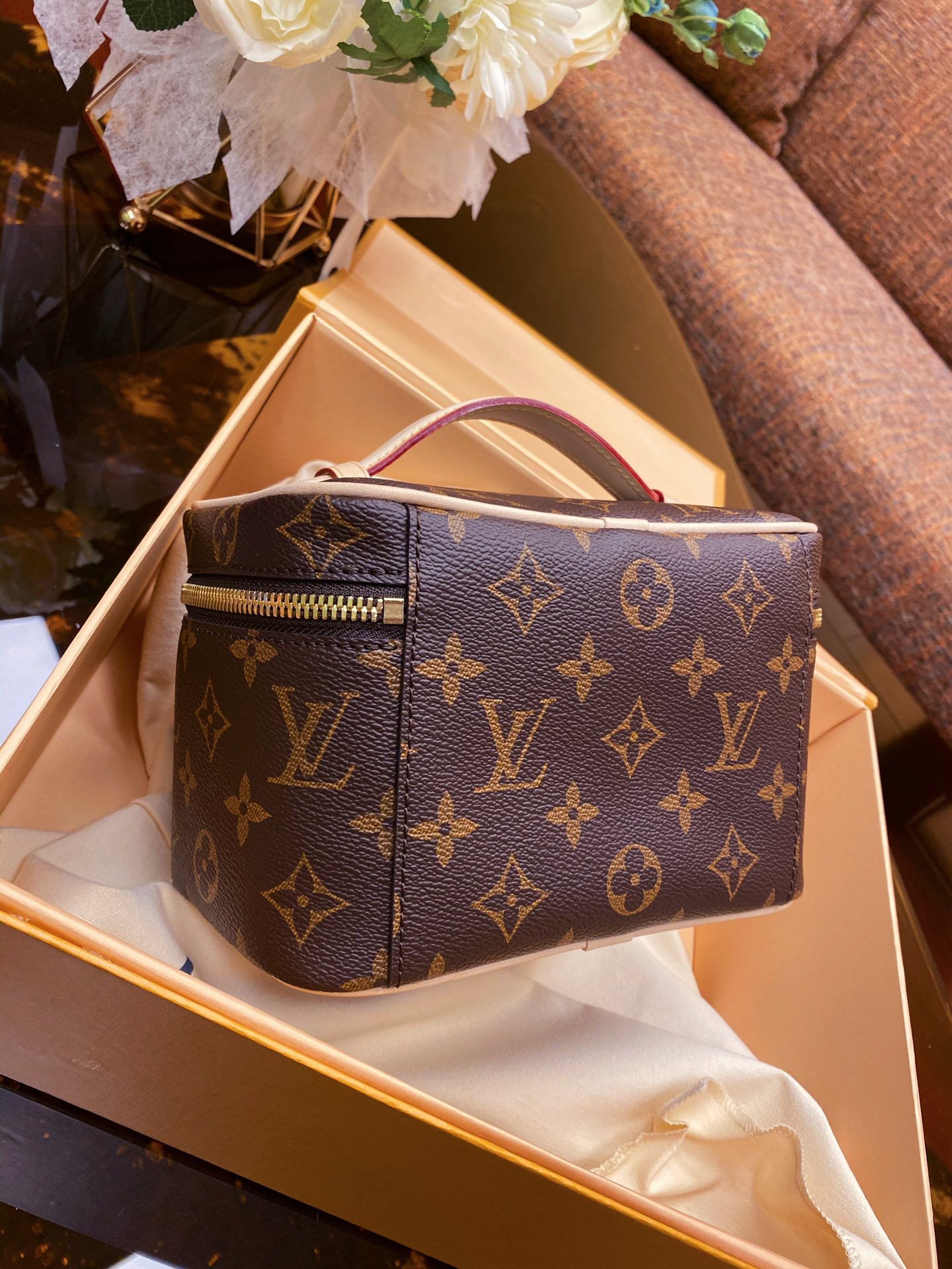 Louis Vuitton M44495 Nice Mini Beauty Case and Monogram Reverse Coated Canvas