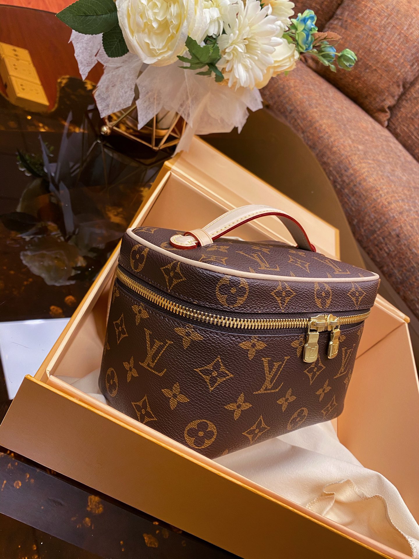 Louis Vuitton M44495 Nice Mini Beauty Case and Monogram Reverse Coated Canvas