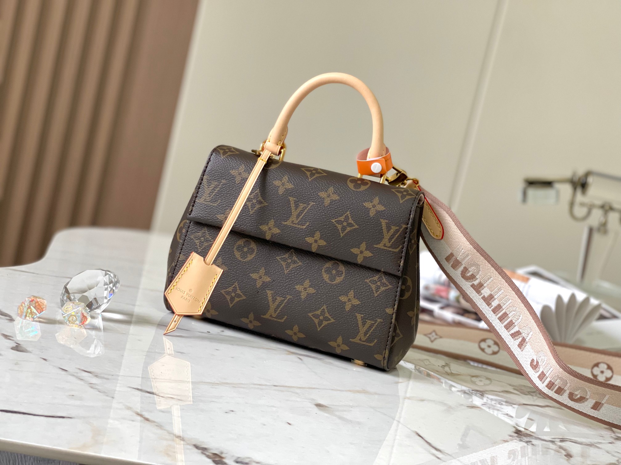 Louis Vuitton M46055 Cluny Mini Monogram Coated Canvas