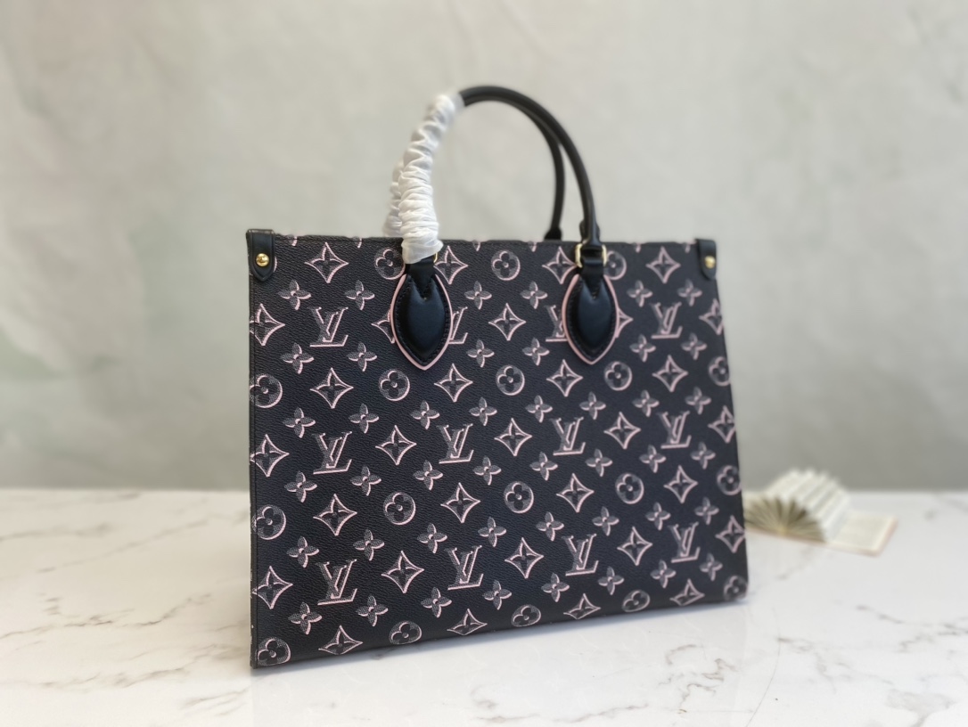 Louis Vuitton M46154 ONTHEGO MM Monogram Coated Canvas Black