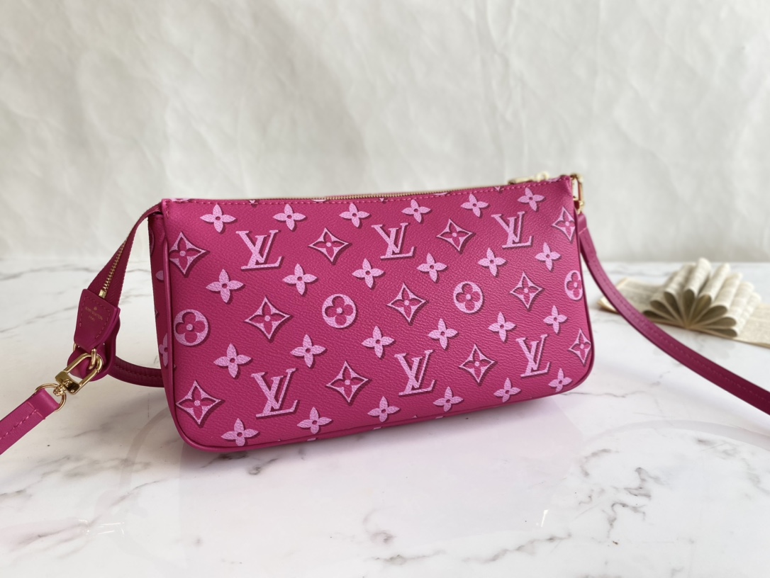 Louis Vuitton M46161 Maxi Multi Pochette Accessoires Handbag  Monogram Coated Canvas Rose