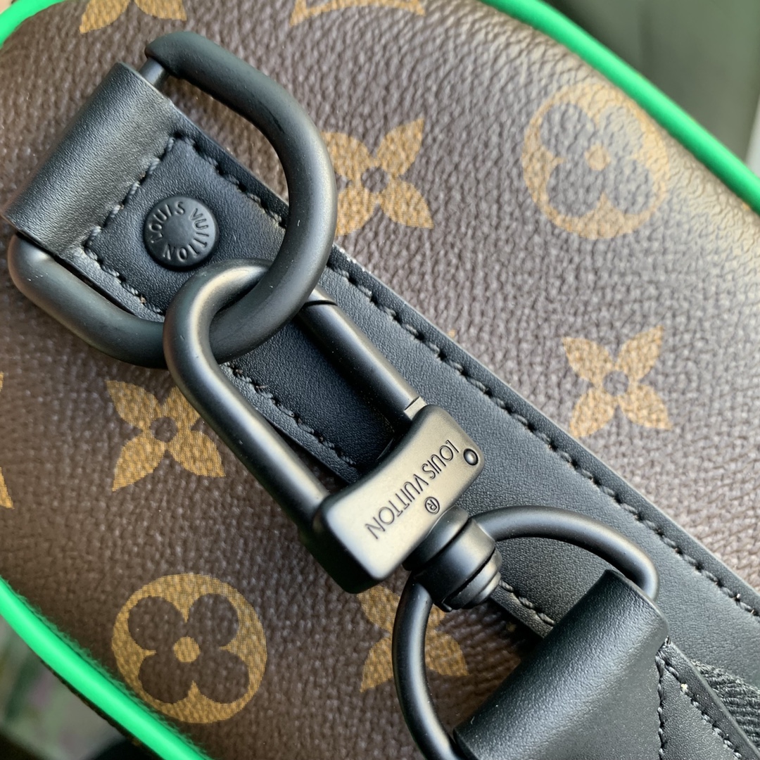 Louis Vuitton M46249 Keepall Bandouliere 25 Monogram Macassar coated canvas and Minty Green cowhide leather