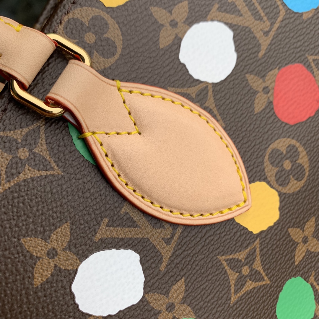 Louis Vuitton M46379 LV X YK ONTHEGO MM Monogram Coated Canvas with 3D Painted Dots Print