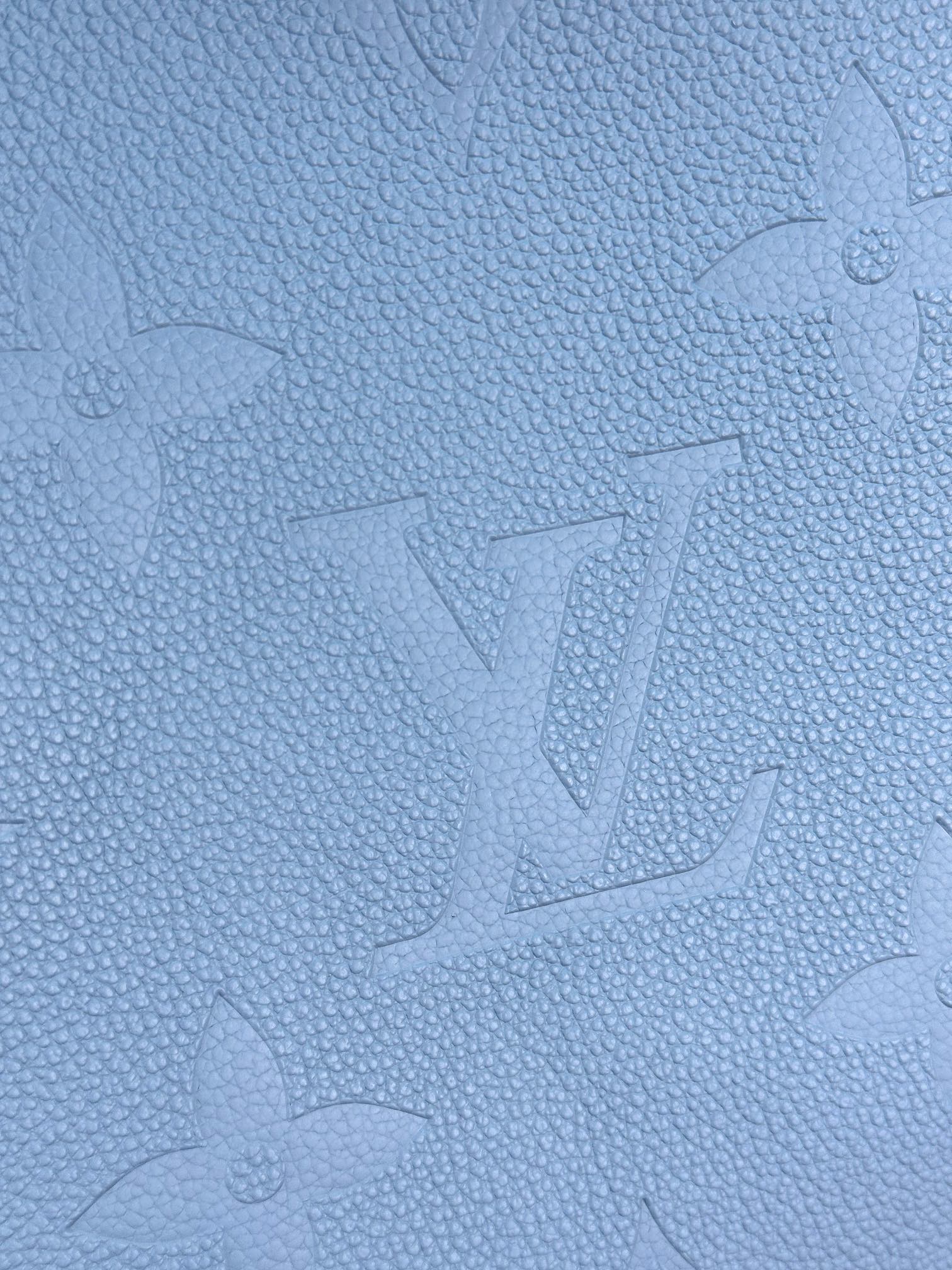 Louis Vuitton M46482 Neverfull MM Embossed Grained Cowhide Leather Blue