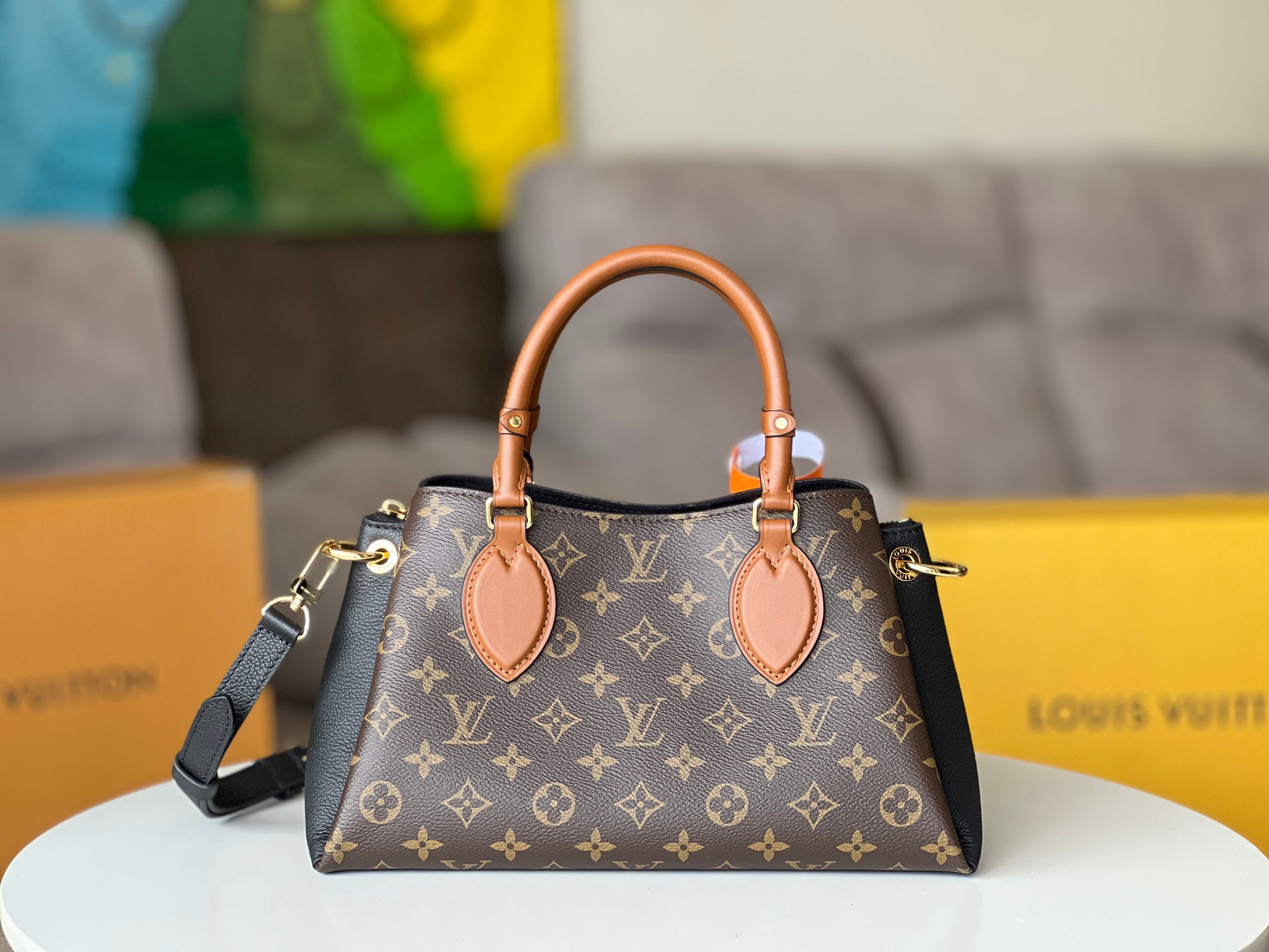 Louis Vuitton M46495 Opera BB Monogram Coated Canvas and Cowhide Leather Black