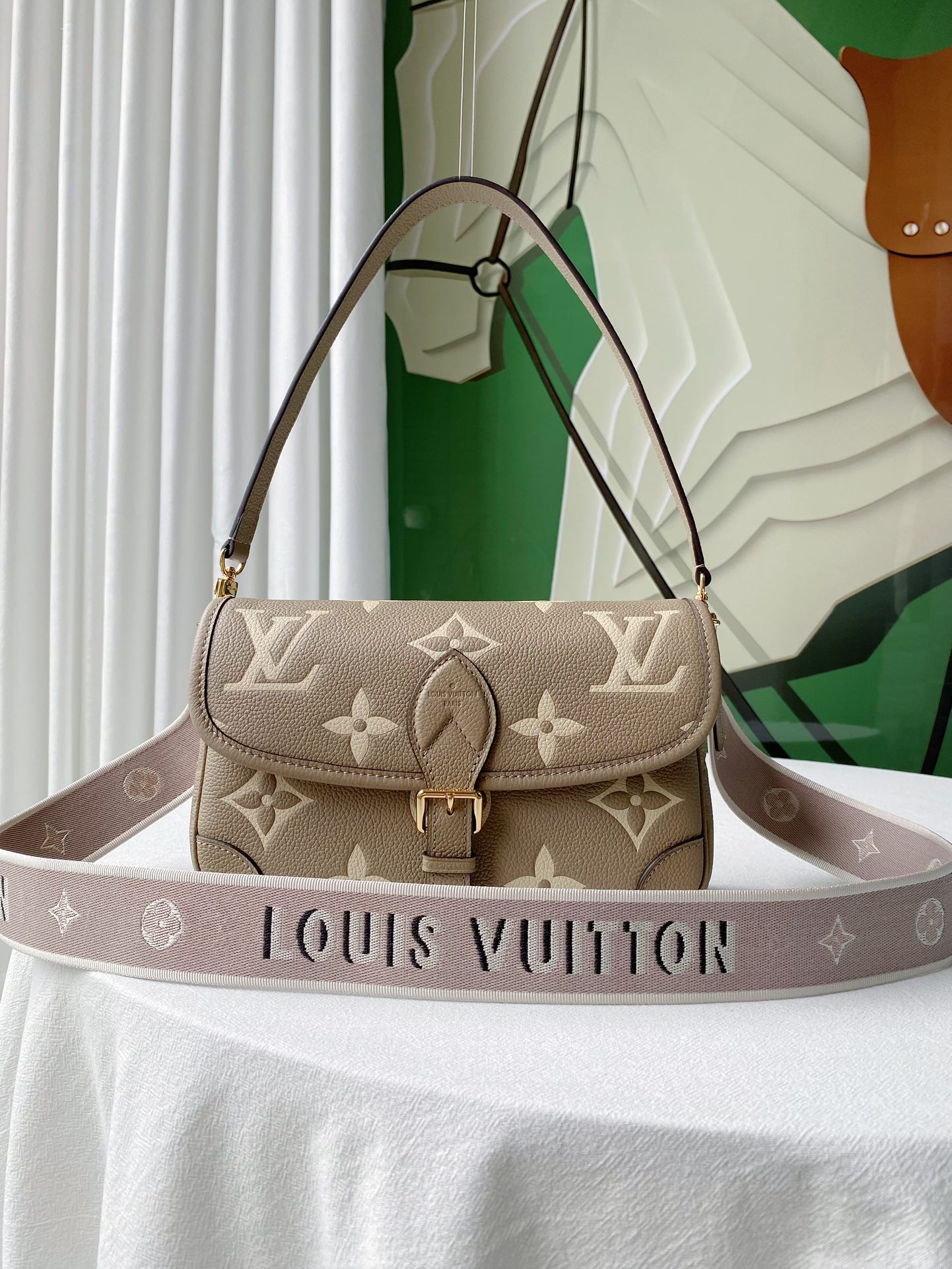 Louis Vuitton M46583 Diane Bicolor Monogram Empreinte Leather Cream