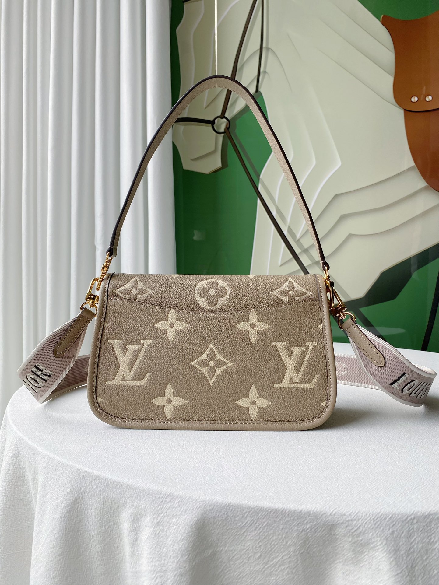 Louis Vuitton M46583 Diane Bicolor Monogram Empreinte Leather Cream