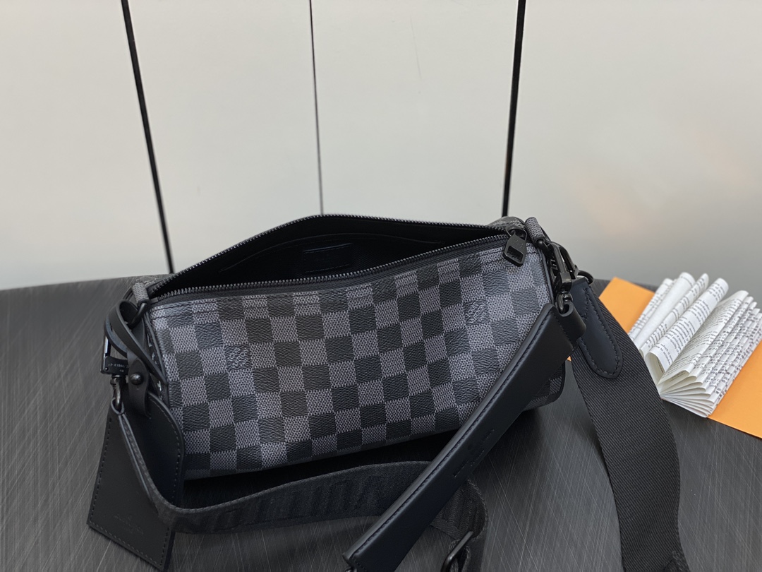 Louis Vuitton M46796 Soft Polochon PM Monogram Eclipse coated canvas ...