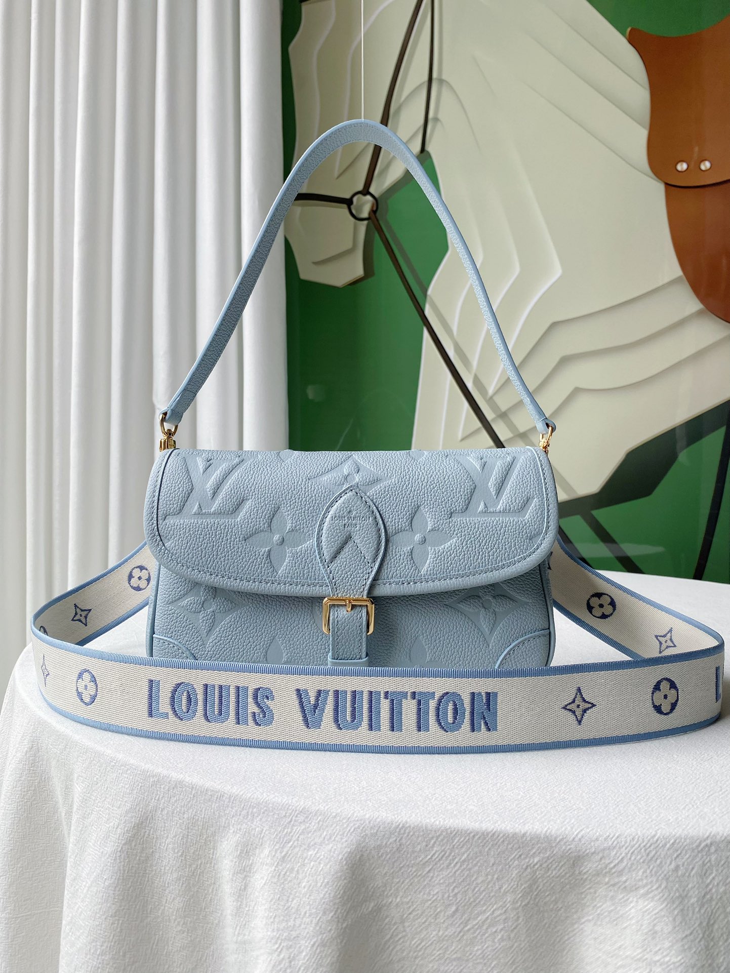 Louis Vuitton M46846 Diane Bicolor Monogram Empreinte Leather Light Blue