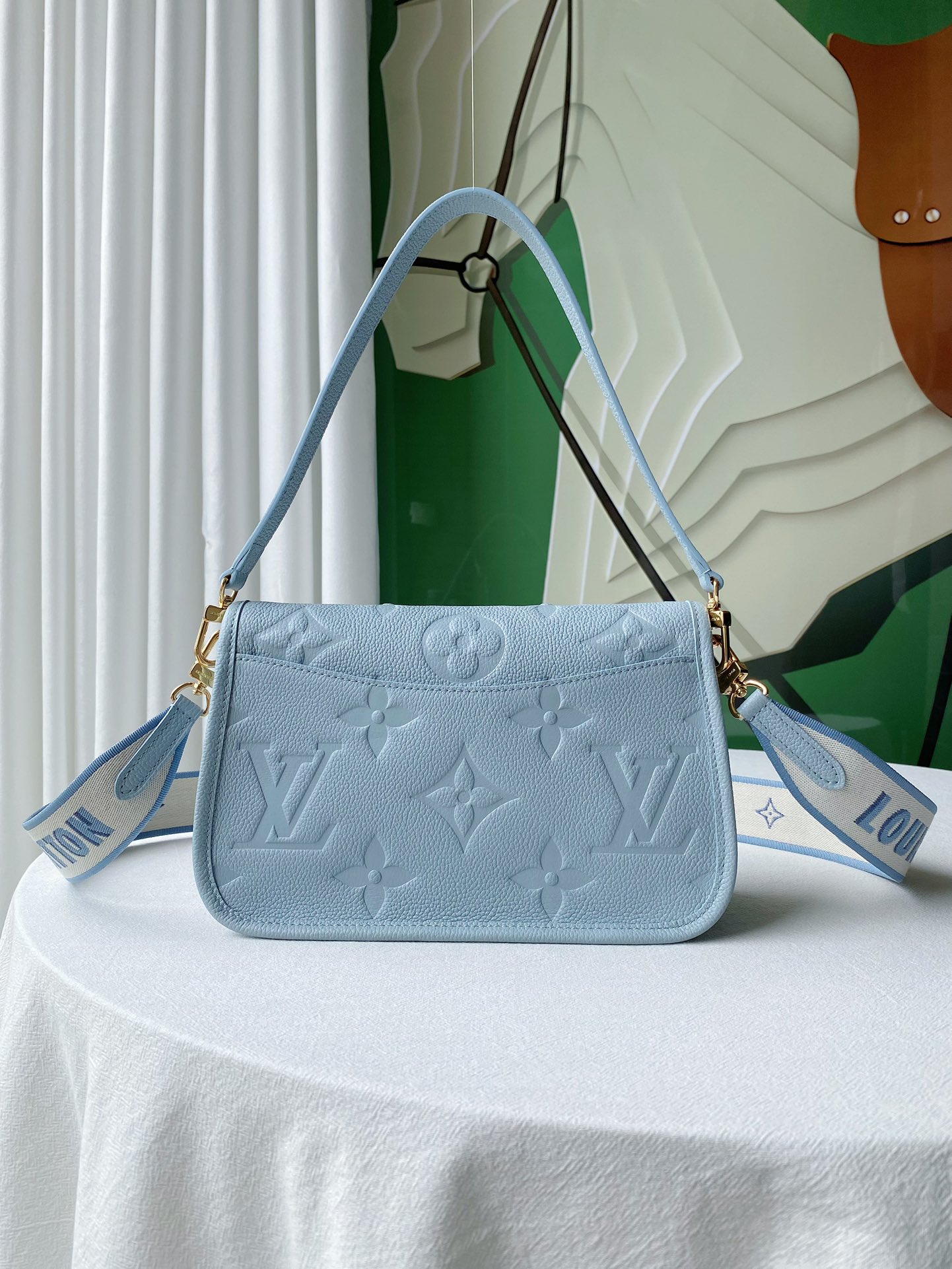 Louis Vuitton M46846 Diane Bicolor Monogram Empreinte Leather Light Blue