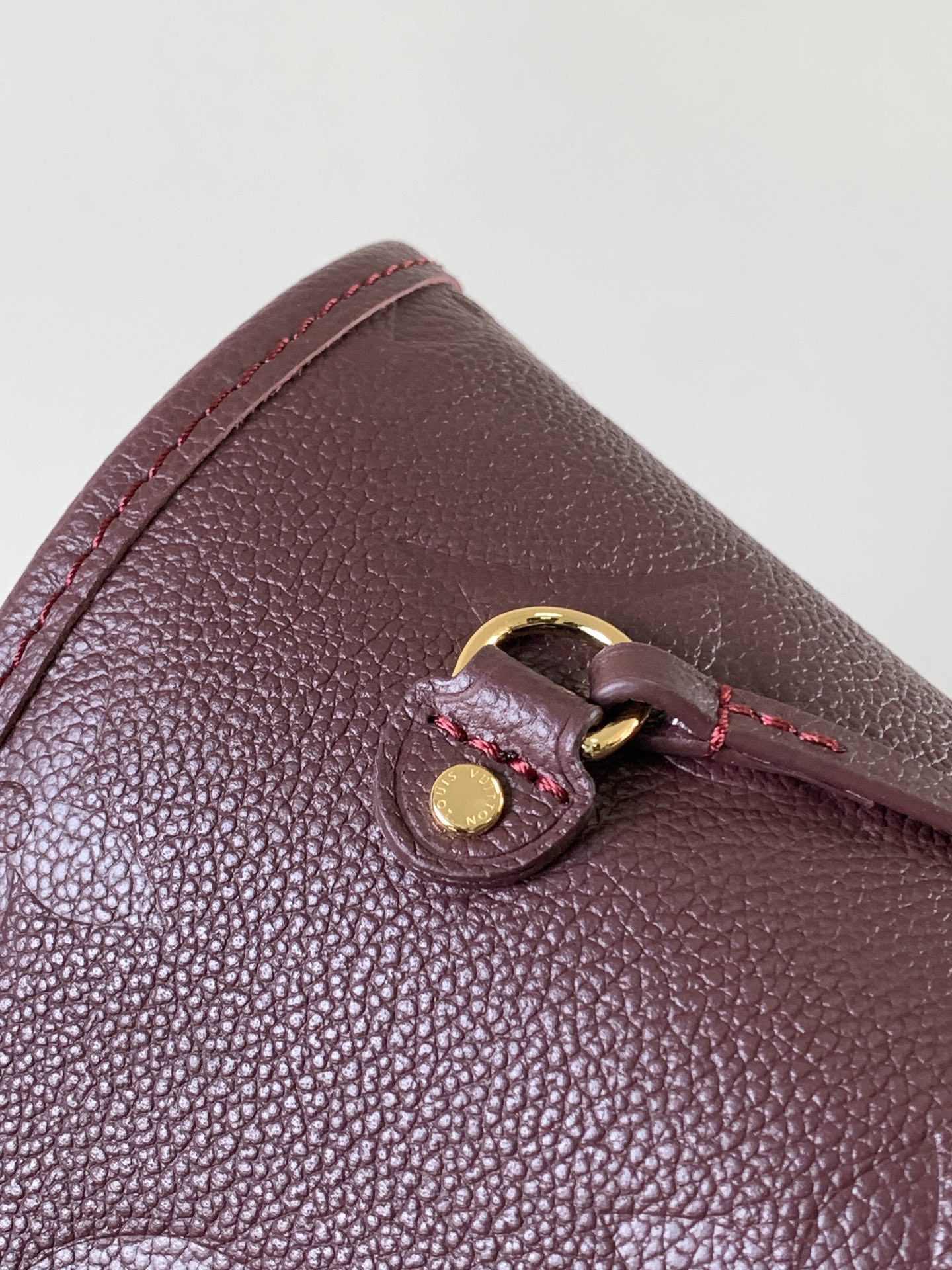 Louis Vuitton M47143 Neverfull MM Monogram Empreinte cowhide leather Dark Red