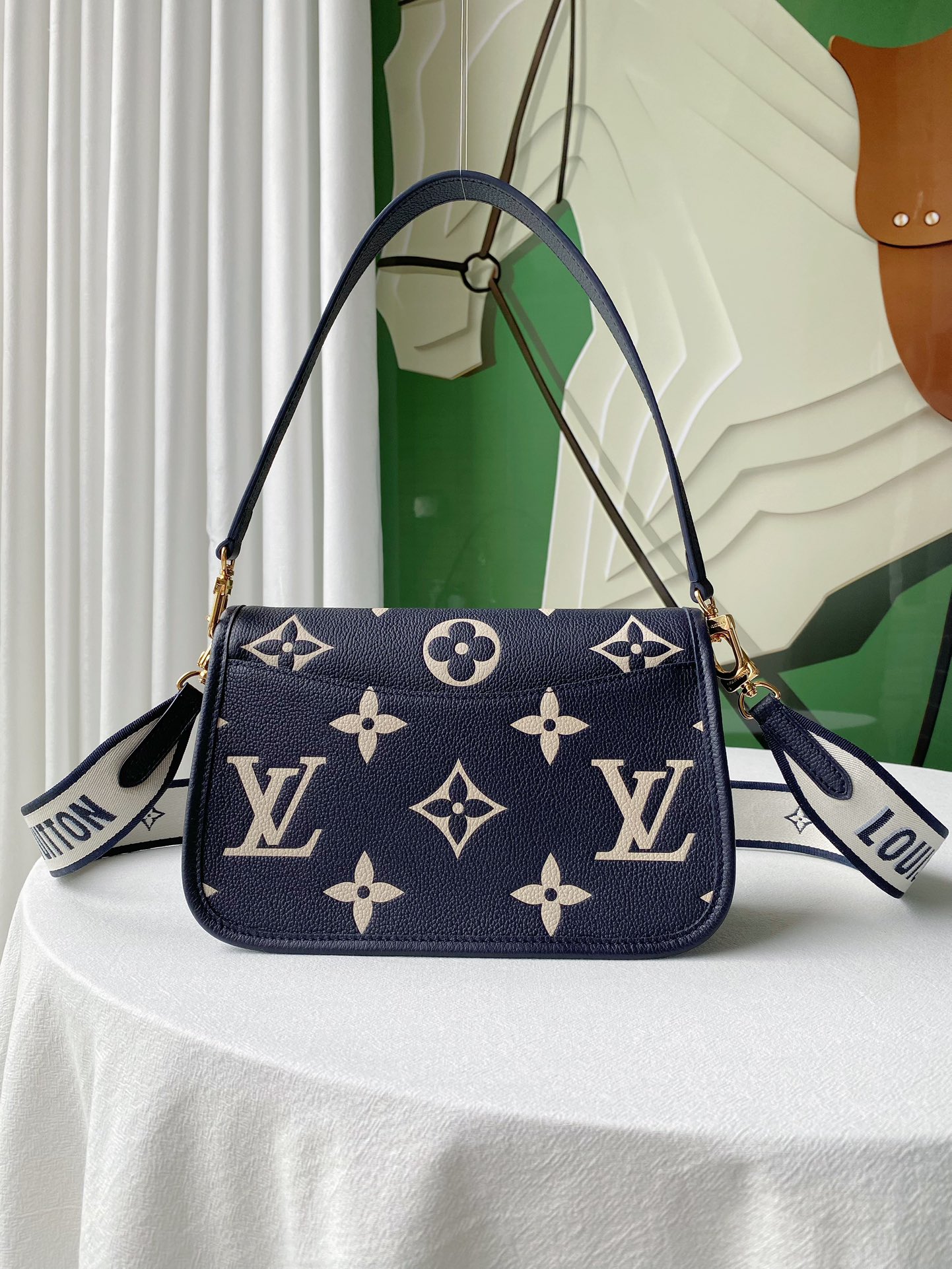 Louis Vuitton M47161 Diane Bicolor Monogram Empreinte Leather Blue