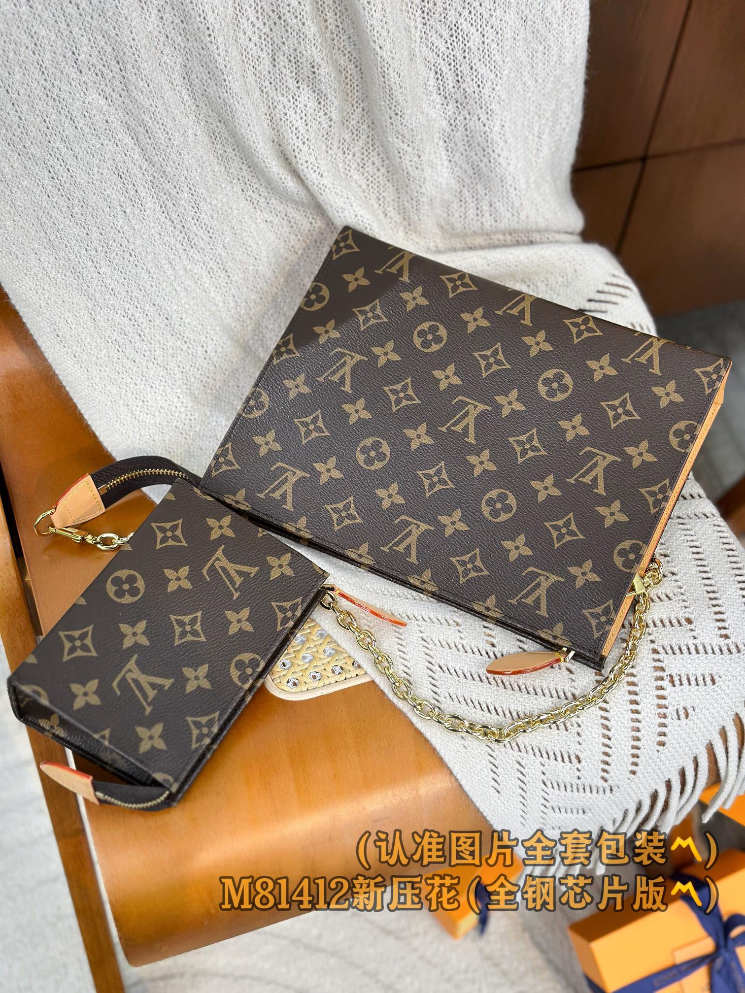 Louis Vuitton M47195 Toiletry Pouch On Chain Monogram Coated Canvas