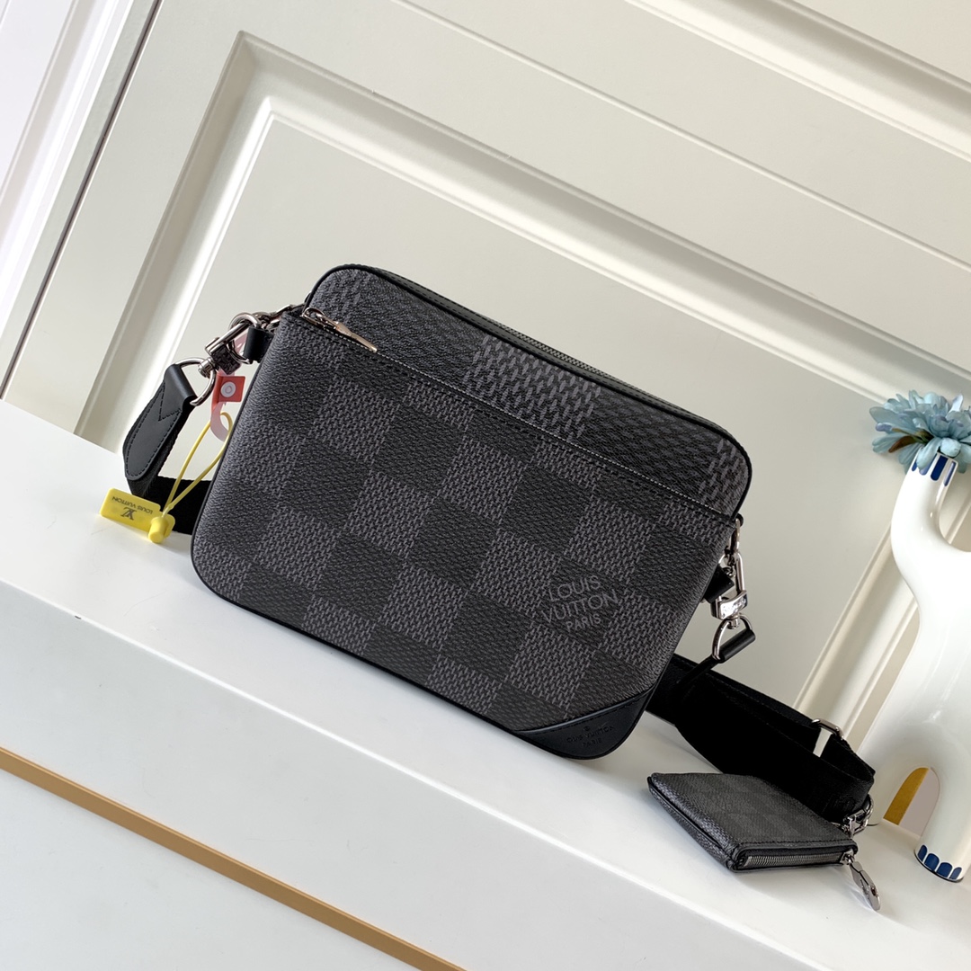 Louis Vuitton M50017 Trio Messenger Gray Damier Graphite 3D coated canvas