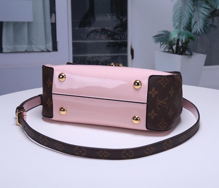 Louis Vuitton M53355 Cherrywood Handbag and Removable Strap Monogram Canvas Rose Ballerine