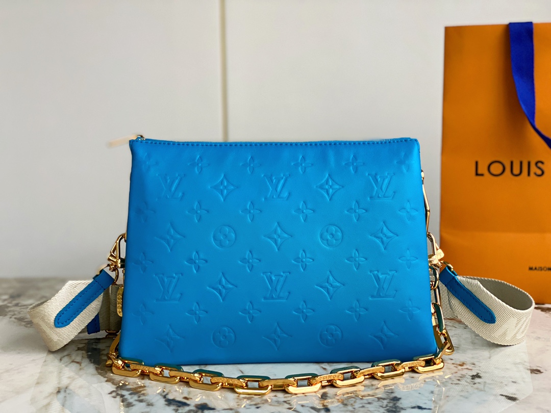 Louis Vuitton M57790 Coussin PM Blue Lambskin