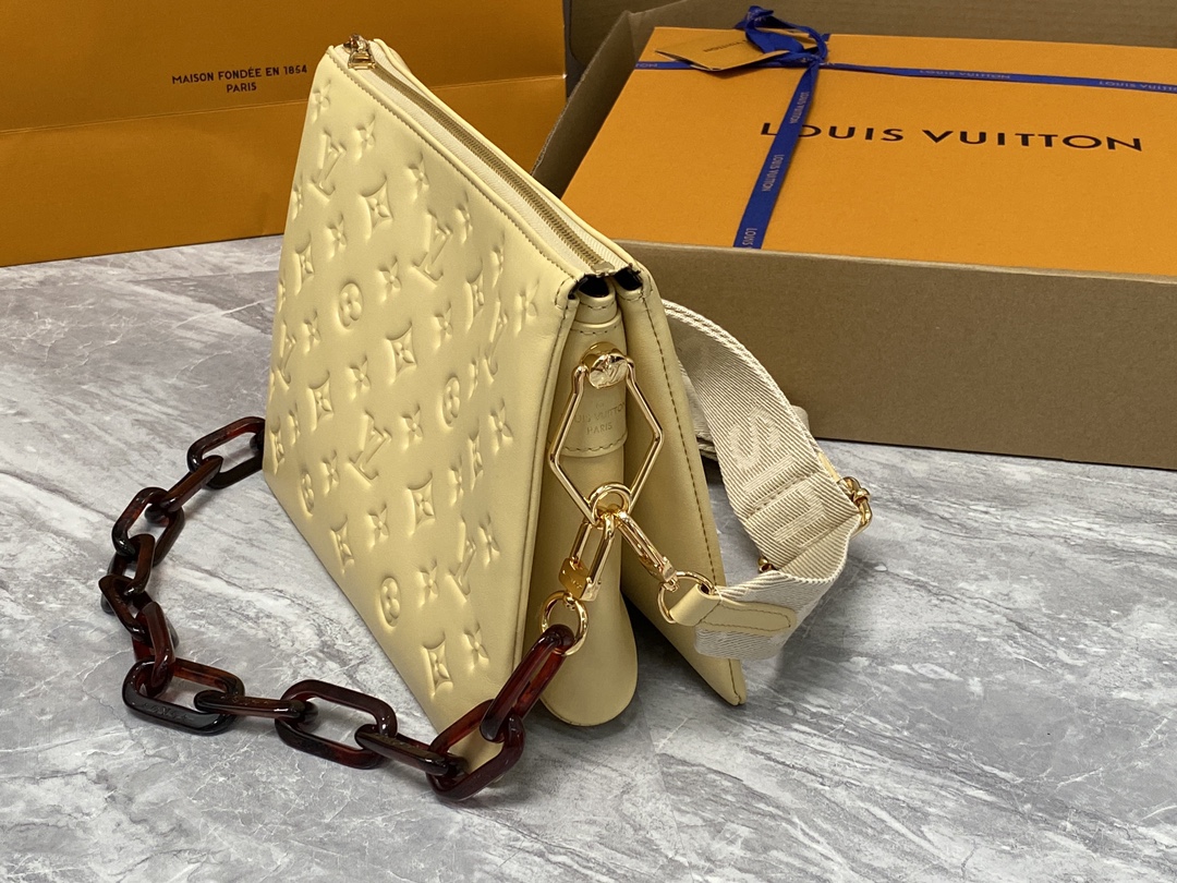 Louis Vuitton M57790 Coussin PM Yellow Calfskin