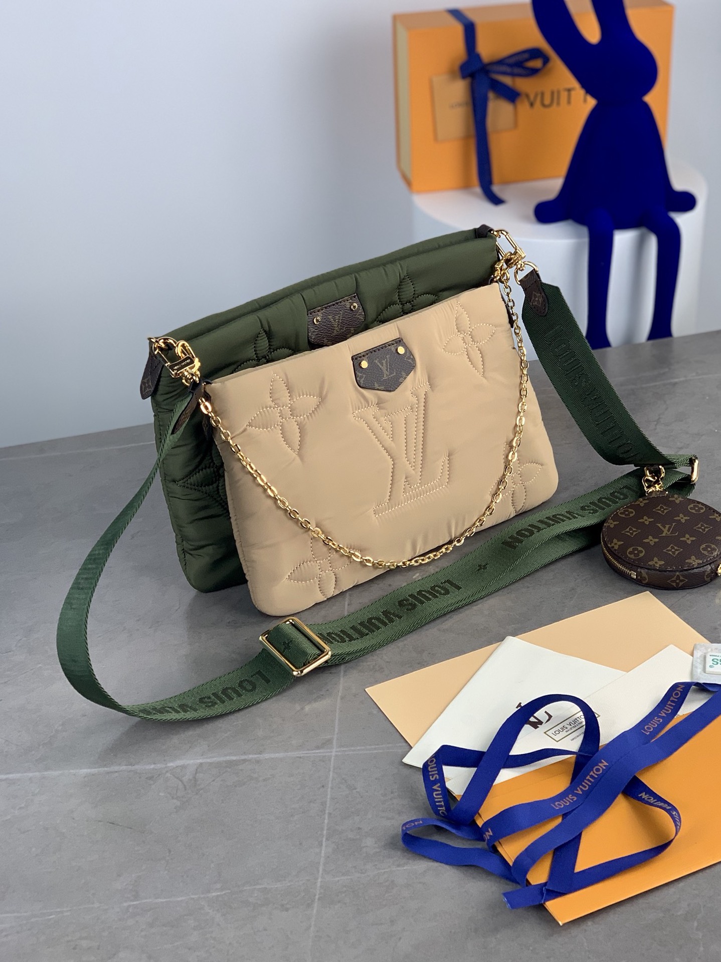Louis Vuitton M58977 Maxi Multi-Pochette Accessoires Nylon Black Green