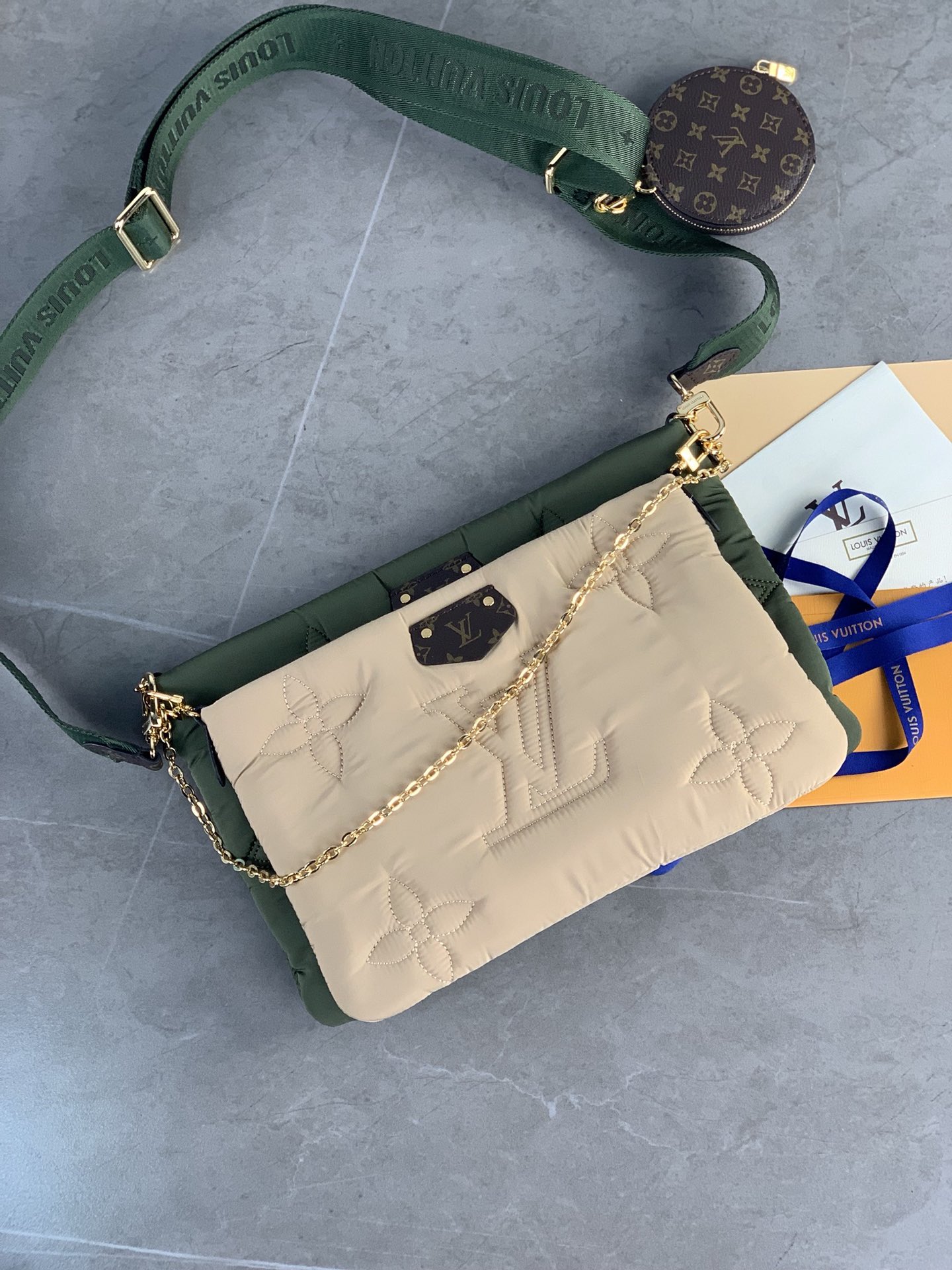 Louis Vuitton M58977 Maxi Multi-Pochette Accessoires Nylon Black Green