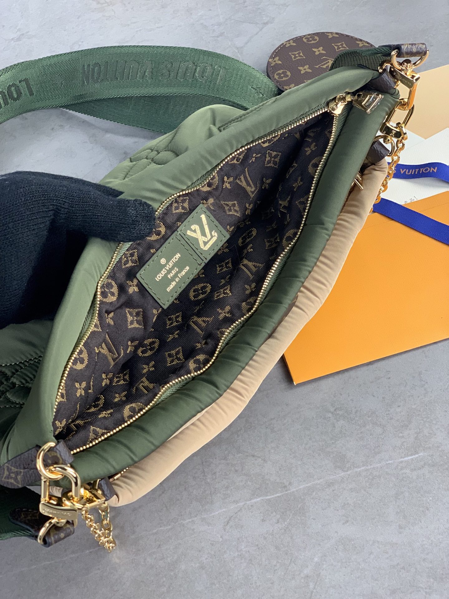 Louis Vuitton M58977 Maxi Multi-Pochette Accessoires Nylon Black Green