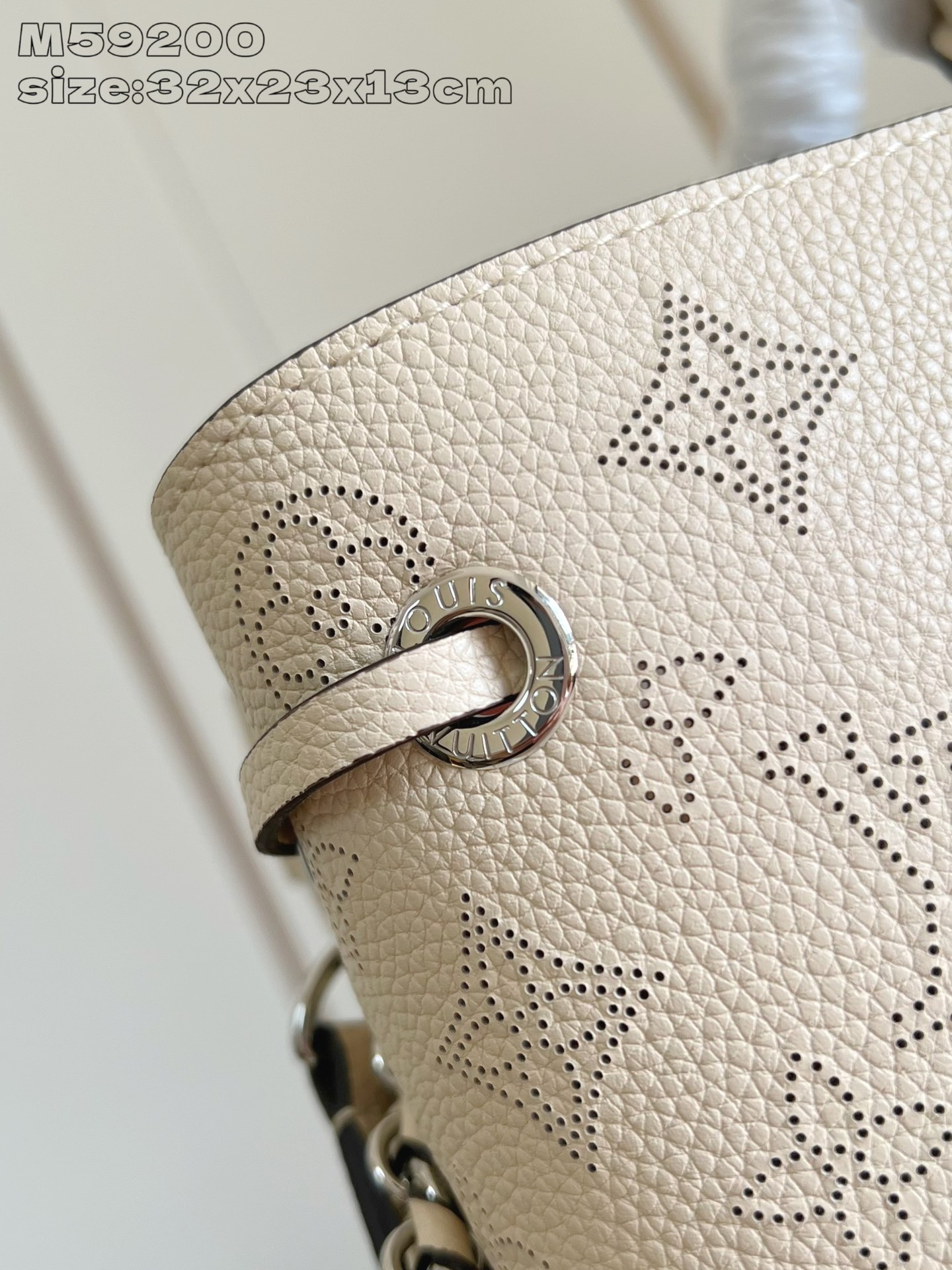 Louis Vuitton M59200 Bella Tote Mahina Perforated Calfskin Beige