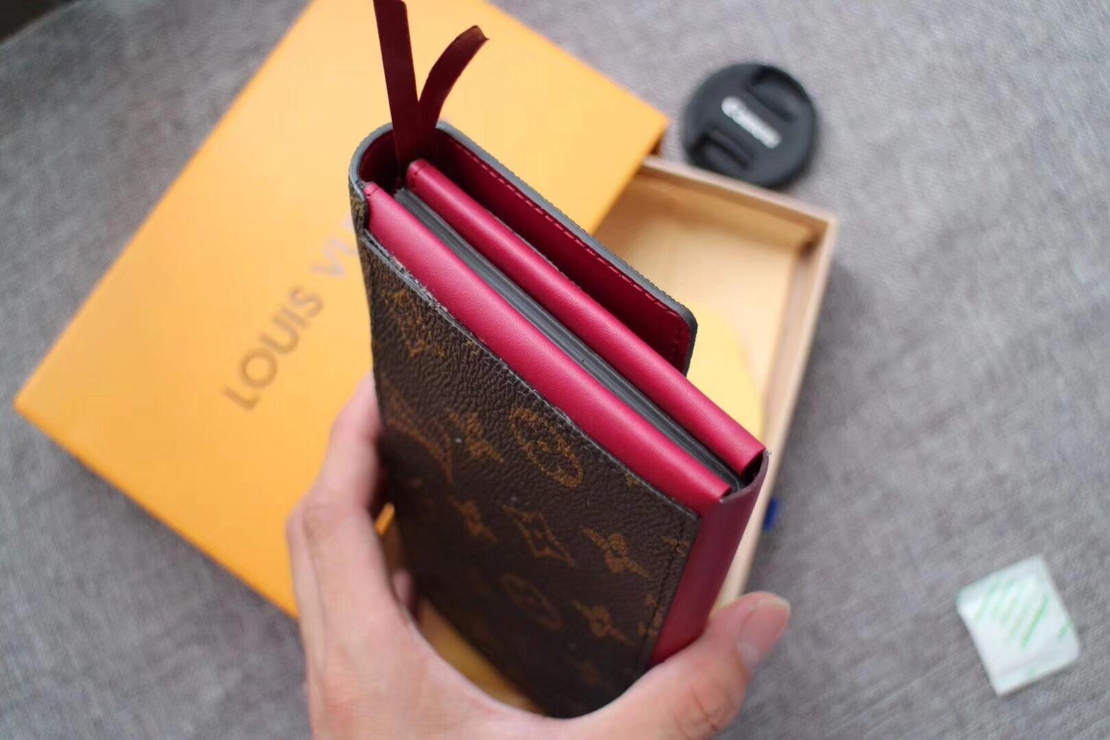 Louis Vuitton M64585 Flore Wallet Monogram Coated Canvas and Calf Leather Rose Fuchsia