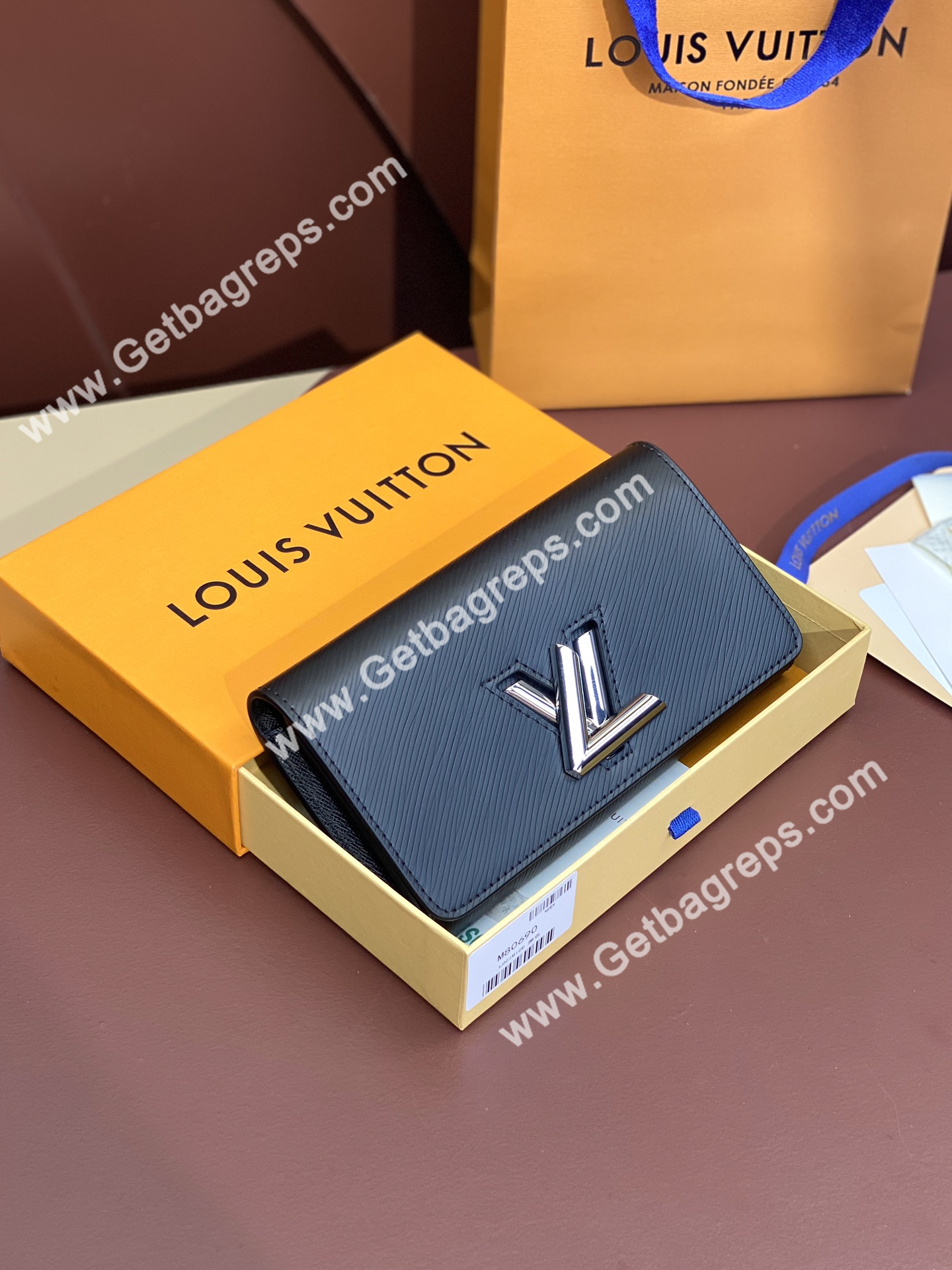 Louis Vuitton M68309 Twist Wallet  Epi Grained Cowhide Leather Black
