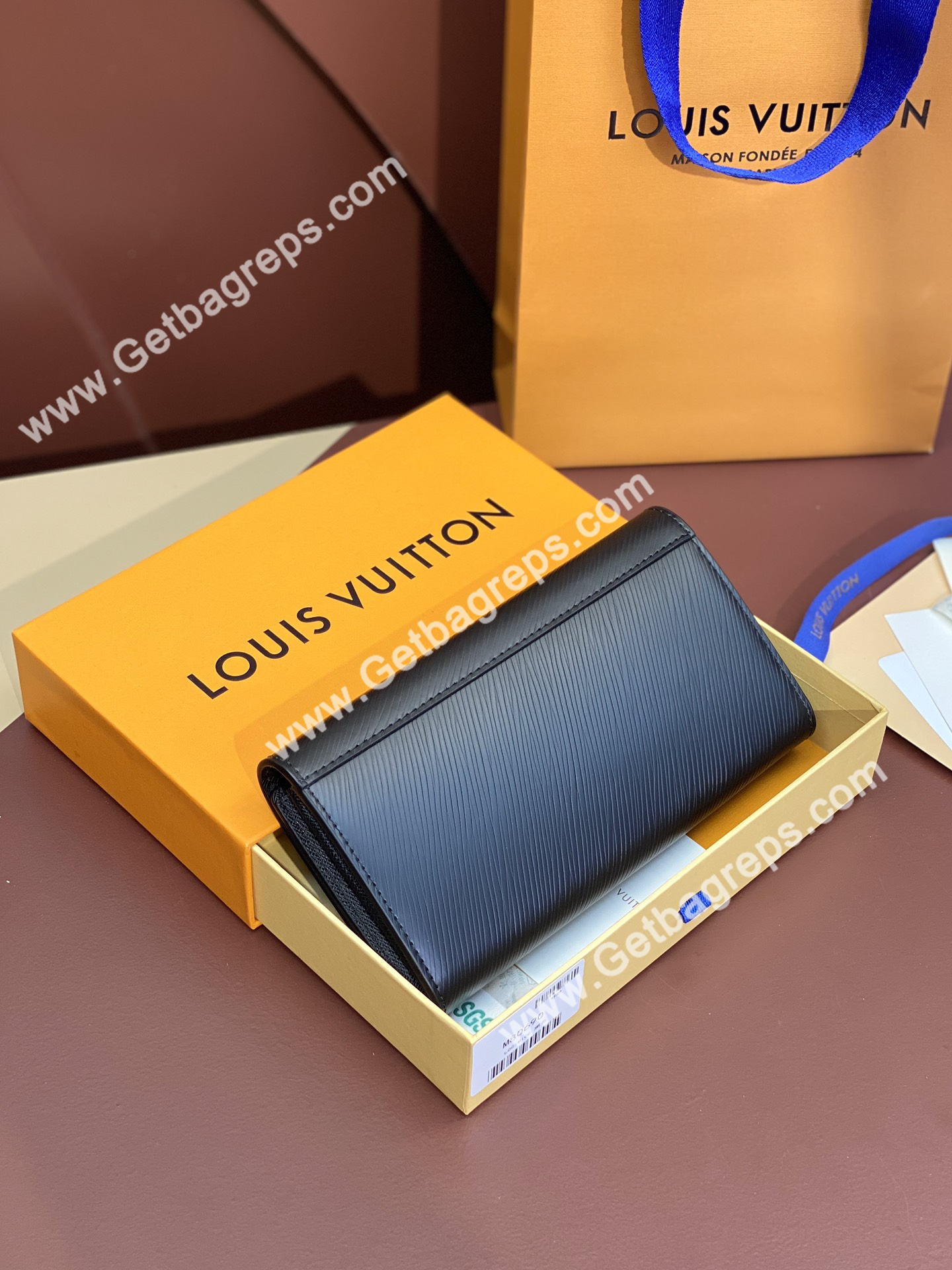 Louis Vuitton M68309 Twist Wallet  Epi Grained Cowhide Leather Black