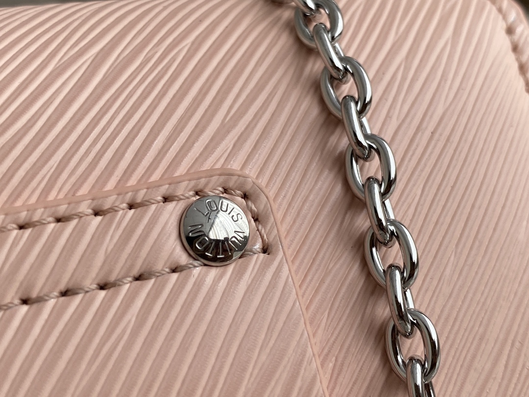 Louis Vuitton M68750 Twist Belt Chain Pouch Epi Grained Cowhide Leather Pink With Sliver