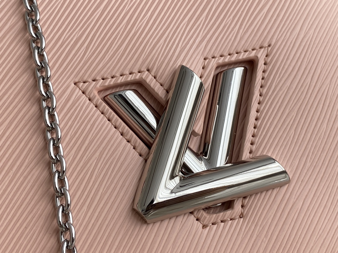 Louis Vuitton M68750 Twist Belt Chain Pouch Epi Grained Cowhide Leather Pink With Sliver