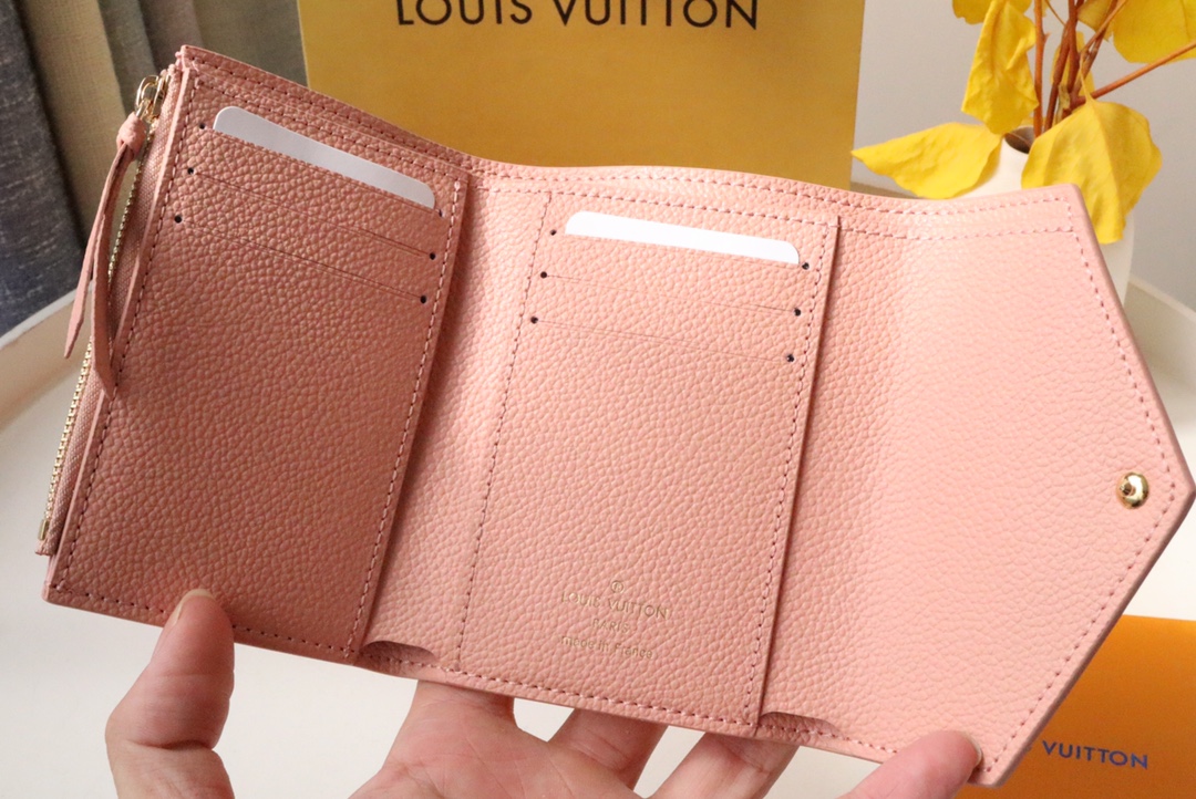 Louis Vuitton M80968 ictorine wallet Embossed Supple Grained Cowhide Leather Rose